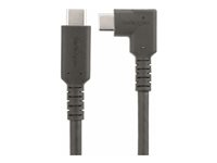 StarTech.com 1.6ft (50cm) Rugged Right Angle USB-C Cable, USB 3.2 Gen 2 (10 Gbps), USB C to C Data Transfer Cable, 4K 60Hz DP Alt Mode, 100W Power Delivery - 90 Degree USB-C Cable (RUSB31CC50CMBR) - USB-kabel - USB-C (han) lige til USB-C (han) højrevinklet - USB 3.2 Gen 2 - 50 cm - 4K60 Hz support, robust - sort RUSB31CC50CMBR