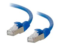 C2G Cat6a Booted Shielded (STP) Network Patch Cable - Patchkabel - RJ-45 (han) til RJ-45 (han) - 15 m - STP - CAT 6a - formet, knastfri, strenget - blå 89928