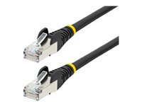 StarTech.com 3m CAT6a Ethernet Cable - Black - Low Smoke Zero Halogen (LSZH) - 10GbE 500MHz 100W PoE++ Snagless RJ-45 w/Strain Reliefs S/FTP Network Patch Cord - Patchkabel - RJ-45 (han) til RJ-45 (han) - 3 m - S/FTP - CAT 6a - IEEE 802.3bt - knastfri, strenget, formet, halogenfri - sort NLBK-3M-CAT6A-PATCH