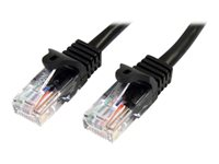 StarTech.com 2m Black Cat5e / Cat 5 Snagless Patch Cable - Patchkabel - RJ-45 (han) til RJ-45 (han) - 2 m - UTP - CAT 5e - formet, knastfri - sort 45PAT2MBK