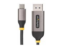 StarTech.com 10ft (3m) USB-C to DisplayPort Adapter Cable, 8K 60Hz - Adapterkabel - 24 pin USB-C (han) til DisplayPort (han) haspet - USB4 / Thunderbolt 3 / Thunderbolt 4 / DisplayPort 1.4 - 3 m - 8K60 Hz support, 4K144 Hz support - sort, grå 142-USBC-DP-8K-10F