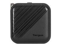 Targus - Strømforsyningsadapter - GaN - 65 Watt - PD - 2 output-stikforbindelser (24 pin USB-C, USB Type A) - sort APA803GL