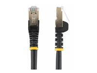 StarTech.com 1.5m CAT6A Ethernet Cable, 10 Gigabit Shielded Snagless RJ45 100W PoE Patch Cord, CAT 6A 10GbE STP Network Cable w/Strain Relief, Black, Fluke Tested/UL Certified Wiring/TIA - Category 6A - 26AWG (6ASPAT150CMBK) - Patchkabel - RJ-45 (han) til RJ-45 (han) - 1.5 m - STP - CAT 6a - formet, knastfri - sort 6ASPAT150CMBK