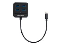 StarTech.com 4-Port USB C Hub, USB-C to 4x USB-A Ports, SuperSpeed 10Gbps USB 3.1/USB 3.2 Gen 2 Type-C Hub, USB Bus Powered, Portable/Compact USB-C to USB Adapter Hub for Laptop, Aluminum - Windows/macOS/Linux (HB31C4AB) - Hub - 4 x SuperSpeed USB 3.0 - desktop - for P/N: PEXUSB321C HB31C4AB
