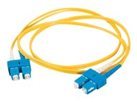 C2G SC-SC 9/125 OS1 Duplex Singlemode PVC Fiber Optic Cable (LSZH) - Patchkabel - SC enkelttilstand (han) til SC enkelttilstand (han) - 2 m. - fiberoptik - duplex - 9 / 125 micron - OS1 - halogenfri - gul 85569