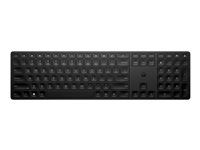HP 455 - Tastatur - programmerbar - trådløs - 2.4 GHz - Pan Nordic - sort 4R177A6#UUW
