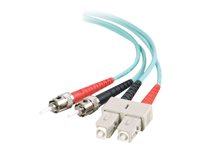 C2G SC-ST 10Gb 50/125 OM3 Duplex Multimode PVC Fiber Optic Cable (LSZH) - Netværkskabel - ST multimodus (han) til SC multimodus (han) - 1 m. - fiberoptik - duplex - 50 / 125 my - OM3 - halogenfri - akvamarin 85522