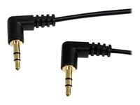 StarTech.com 6 ft. (1.8 m) Right Angle 3.5 mm Audio Cable - 3.5mm Slim Audio Cable - Right Angle - Male/Male - Aux Cable (MU6MMS2RA) - Audiokabel - mini-phone stereo 3.5 mm han til mini-phone stereo 3.5 mm han - 1.8 m - sort MU6MMS2RA