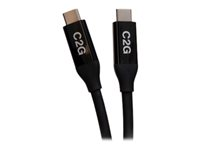 C2G 3.3ft (1m) USB-C Male to USB-C Male Cable (20V 5A) - USB4 (40Gbps) - USB-kabel - 24 pin USB-C (han) til 24 pin USB-C (han) - USB 2.0 / USB 3.2 / USB4 / Thunderbolt 3 - 20 V - 5 A - 1 m - USB Power Delivery (100 W), omvendelige stikforbindelser, guldglimtede kontakter, 8K support - sort C2G28878