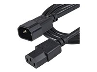 StarTech.com 1m (3ft) Power Extension Cord, C14 to C13, 10A 125V, 18AWG, Black Computer Power Cord Extension, Power Supply Extension Cable, IEC-320-C14 to IEC-320-C13 AC Power Cable - UL Listed - Forlængerkabel til strøm - power IEC 60320 C13 til IEC 60320 C14 - 1 m - sort PXT1001M