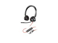 Poly Blackwire 3320 - Blackwire 3300 series - headset - på øret - kablet - USB-C - sort - UC-certificeret, Certified for Microsoft Teams 8X220AA