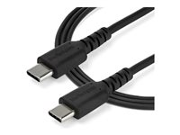 StarTech.com 2m USB C Charging Cable, Durable Fast Charge & Sync USB 2.0 Type C to USB C Laptop Charger Cord, TPE Jacket Aramid Fiber M/M 60W Black, Samsung S10, S20 iPad Pro MS Surface - Heavy Duty and Rugged - USB-kabel - USB-C (han) lige til USB-C (han) lige - USB 2.0 - 2 m - sort - for P/N: CDP2HDUACP2, SECTBLTDT, STNDTBLTMOB RUSB2CC2MB