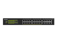 NETGEAR GS324P - Switch - ikke administreret - 16 x 10/100/1000 (PoE+) + 8 x 10/100/1000 - monterbar på stativ, desktop - PoE+ (190 W) GS324P-100EUS