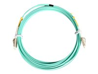 StarTech.com 10m (30ft) LC/UPC to LC/UPC OM3 Multimode Fiber Optic Cable, Full Duplex 50/125Âµm Zipcord Fiber Cable, 100G Networks, LOMMF/VCSEL, <0.3dB Low Insertion Loss - LSZH Fiber Patch Cord - Patchkabel - LC multimodus (han) til LC multimodus (han) - 10 m. - fiberoptik - duplex - 50 / 125 my - akvamarin - for P/N: MASFP10GBSR, SFP10GBLRMST, SFP10GBSRST, SFP10GSRSST, SFP10GSRXST, SV565FXHD4KU A50FBLCLC10