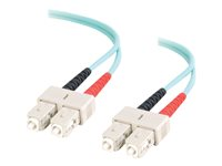 C2G SC-SC 10Gb 50/125 OM3 Duplex Multimode PVC Fiber Optic Cable (LSZH) - Netværkskabel - SC multimodus (han) til SC multimodus (han) - 2 m - 2 m. - fiberoptik - duplex - 50 / 125 my - OM3 - halogenfri - akvamarin 85514