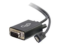 C2G USB 2.0 USB C to DB9 Serial RS232 Adapter Cable Black - USB / serielkabel - DB-9 (han) til 24 pin USB-C (han) - omvendelig C-stikforbindelse - sort 88842
