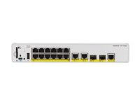 Cisco Catalyst 9200CX - Network Essentials - switch - kompakt - L3 - Administreret - 12 x 1000Base-T + 3 x 1000Base-T + 2 x 1 Gigabit / 10 Gigabit SFP+ (uplink) - monterbar på stativ - UPOE+ C9200CX-12T-2X2G-E