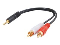C2G Value Series Y-Cable - Lyd adapter - mini-phone stereo 3.5 mm han til RCA han - afskærmet - sort 80132