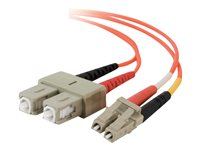 C2G Low-Smoke Zero-Halogen - Patchkabel - LC multimodus (han) til SC multimodus (han) - 2 m. - fiberoptik - 62,5 / 125 my - orange 85256