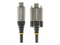 StarTech.com 20" 50cm Side Screw Locking USB C Cable 10Gbps, USB 3.1/3.2 Gen 2 Type-C Cable, 100W (5A) Power Delivery Charging, DP Alt Mode, Dual Screw Lock, USB-C to C Cord, Charge/Sync - Thunderbolt 3 Compatible - USB-kabel - USB-C (han) lige/låsende til USB-C (han) lige - USB 3.2 Gen 2 / DisplayPort 1.4 /Thunderbolt 3 - 50 cm - 4K support - grå, sort USB31CCSLKV50CM