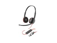 HP Poly Blackwire 3220 - Blackwire 3200 Series - headset - på øret - kablet - USB-C - sort - Certified for Skype for Business, Cisco Jabber Certified, Avaya Certified, UC-certificeret 8X2J9A6