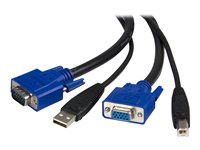 StarTech.com 10 ft 2-in-1 Universal USB KVM Cable - 10ft VGA KVM Cable - 10ft USB KVM Cable - 10ft KVM Switch Cable (SVUSB2N1_10) - Video / USB kabel - HD-15 (VGA), USB Type B (han) til USB, HD-15 (VGA) - 3 m - for P/N: RKCOND17HD, SV231USBGB, SV231USBLC, SV431USB, SV431USBAE, SV431USBAEGB, SV431USBDDM SVUSB2N1_10