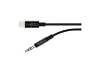 Belkin - Lightning til hovedtelefon-jackstikkabel - Lightning han til mini-phone stereo 3.5 mm han - 91.4 cm - sort AV10172BT03-BLK