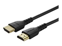 StarTech.com 1m Premium Certified HDMI 2.0 Cable with Ethernet, Durable High Speed UHD 4K 60Hz HDR 10, 3ft Rugged M/M HDMI Cord with Aramid Fiber, TPE, Ultra HD Monitors, TVs & Displays - Heavy duty HDMI cable - Premium High Speed - HDMI-kabel med Ethernet - HDMI han til HDMI han - 1 m - sort - for P/N: TB3DKM2HDL RHDMM1MP
