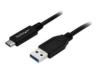 StarTech.com USB to USB C Cable - 1m / 3 ft - 5Gbps - USB A to USB C - USB Type C - USB Cable Male to Male - USB C to USB (USB315AC1M) - USB-kabel - USB (han) til USB-C (han) - USB 3.0 - 1 m - sort - for P/N: HB30A3A1CST, HB30C3A1CST, HB30C5A2CSC, HB30C5A2CST, HBS304A24A, MST30C2HDPPD USB315AC1M