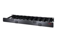 APC Horizontal Cable Manager Single-Sided with Cover - Administrationspanel til stativkabler med dække - sort - 1U - TAA-kompatibel - for P/N: SMTL1000RMI2UC, SMX1000C, SMX1500RM2UC, SMX1500RM2UCNC, SMX750C, SMX750CNC AR8612