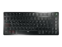 CHERRY KW X ULP 2.0 MINI - Tastatur (pung) - 75% - compact - bagbelyst - trådløs - 2.4 GHz, Bluetooth 5.2, USB - QWERTY - USA - tastkontakt: CHERRY MX Ultra Low Profile - sort G8U-27050LTBUS-2