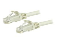 StarTech.com 7.5m CAT6 Ethernet Cable, 10 Gigabit Snagless RJ45 650MHz 100W PoE Patch Cord, CAT 6 10GbE UTP Network Cable w/Strain Relief, White, Fluke Tested/Wiring is UL Certified/TIA - Category 6 - 24AWG (N6PATC750CMWH) - Patchkabel - RJ-45 (han) til RJ-45 (han) - 7.5 m - UTP - CAT 6 - knastfri - hvid N6PATC750CMWH