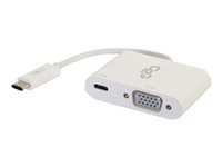 C2G USB C to VGA Video Adapter w/ Power Delivery - USB Type C to VGA White - Ekstern videoadapter - USB-C - VGA - hvid 80495