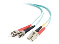 C2G LC-ST 10Gb 50/125 OM3 Duplex Multimode PVC Fiber Optic Cable (LSZH) - Netværkskabel - ST multimodus (han) til LC multimodus (han) - 3 m - 3 m. - fiberoptik - duplex - 50 / 125 my - OM3 - halogenfri - akvamarin 85542