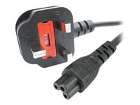 StarTech.com 3ft (1m) UK Laptop Power Cable, BS 1363 to C5 Clover Leaf, 2.5A 250V, 18AWG, Notebook/Laptop Replacement Cord, Printer Cable, UK Laptop Charger Cord, BS 1363 to IEC60320 C5 - Power Brick Cord - Strømkabel - IEC 60320 C5 til BS 1363 (han) - AC 250 V - 1 m - formet - sort PXTNB3SUK1M