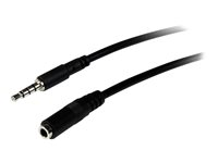 StarTech.com 1m 3.5mm 4 Position TRRS Headset Extension Cable - M/F - audio Extension Cable for iPhone (MUHSMF1M) - Forlængerkabel til hovedsæt - 4-pæl ministik han til 4-pæl ministik hun - 1 m - sort - for P/N: MUYHSFMM, MUYHSMFF, MUYHSMFFADW, SV211DPUA, SV211DPUA4K, SV211HDUA4K MUHSMF1M