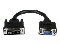 StarTech.com 8in DVI to VGA Cable Adapter - DVI-I Male to VGA Female Dongle Adapter (DVIVGAMF8IN) - VGA-adapter - DVI-I (han) til HD-15 (VGA) (hun) - 20 cm - tommelskruer - sort DVIVGAMF8IN