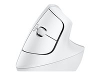 Logitech Lift for Mac - Lodret mus - ergonomisk - optisk - 6 knapper - trådløs - Bluetooth - Logitech Logi Bolt USB-modtager - off-white - for Apple MacBook 910-006477