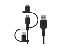 Belkin BoostCharge Universal - USB-kabel - USB han til Micro-USB Type B, Lightning, USB-C han - 1 m CAC001BT1MBK