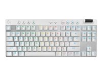 Logitech G PRO X TKL - Tastatur - bagbelyst - trådløs - 2.4 GHz, Bluetooth - QWERTY - nordisk (dansk/finsk/norsk/svensk) - tastkontakt: Tactile - hvid 920-012146