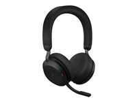 Jabra Evolve2 75 - Headset - på øret - Bluetooth - trådløs - aktiv støjfjerning - USB-A - støjisolerende - sort - med opladningsstander - Optimeret til UC 27599-989-989