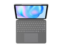 Logitech Combo Touch - Tastatur og folio-kasse - med trackpad - bagbelyst - Apple Smart connector - QWERTY - nordisk (dansk/finsk/norsk/svensk) - oxford-grå - for Apple 13-inch iPad Air (M2, M3) 920-012616
