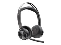 Poly Voyager Focus 2 - Headset - på øret - Bluetooth - trådløs - aktiv støjfjerning - USB-C via Bluetooth adapter - sort - Zoom Certified, Certified for Microsoft Teams 9T9J4AA#AC3