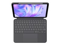 Logitech Combo Touch - Tastatur og folio-kasse - med trackpad - bagbelyst - Apple Smart connector - QWERTZ - tysk - grafit - for Apple 11-inch iPad Pro (M4) 920-012770