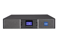 Eaton 9PX 1500i RT2U - UPS (stativ-monterbar / ekstern) - AC 200/208/220/230/240 V - 1500 Watt - 1500 VA - 1-faset - RS-232, USB - output-stikforbindelser: 8 - PFC - 2U - 19" - sort/sølv 9PX1500IRT2U-L