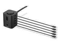Lenovo Smart Charger - Opladningsstation - 19 Watt - 1 A - 5 output-stikforbindelser (24 pin USB-C) - sort - Global 40G0SC65WW